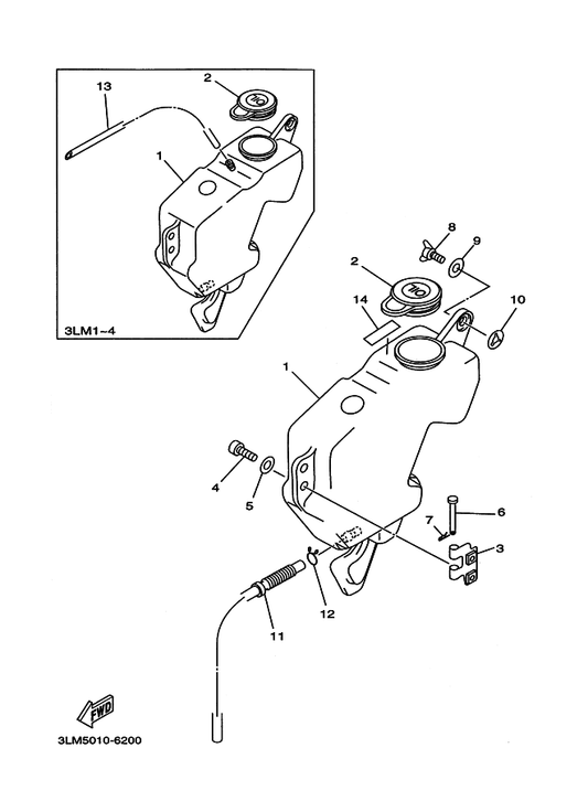 Yamaha 10V-21771-00 ボデー,キヤツプ — shown on the オイルタンク parts diagram