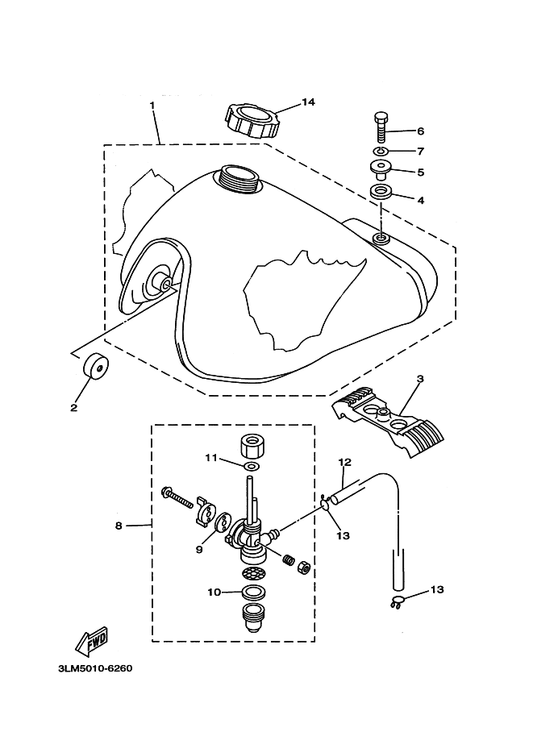 Yamaha 17W-24500-00 フユエルコツクアセンブリ 1 — shown on the フユエルタンク parts diagram