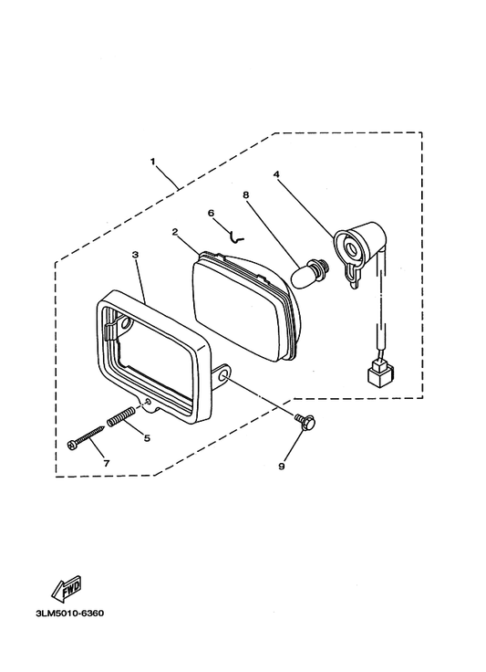 Yamaha 206-84114-60 . バルブ (6V-25/25W) — shown on the ヘツドライト parts diagram