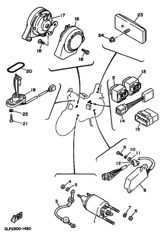 Yamaha 42X-81960-A1 Rectifier & Regulator Assy — shown on the Electrical 2 parts diagram
