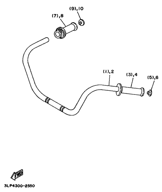 Yamaha 26H-2628J-00 Cap, Grip — shown on the Alternate For Chassis 2 parts diagram