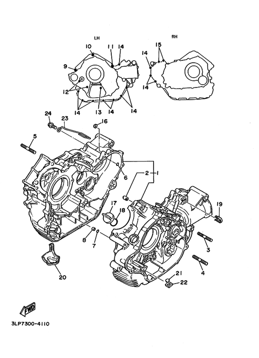 Yamaha 91317-10100 Bolt — shown on the Crankcase parts diagram