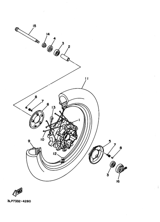 Yamaha 42X-25190-00 Gear Unit Assy — shown on the Front Wheel parts diagram