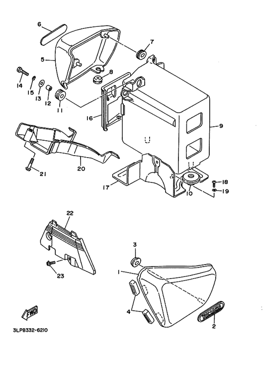 Yamaha 42X-21711-00-9B Cover, Side 1 — shown on the Side Cover parts diagram