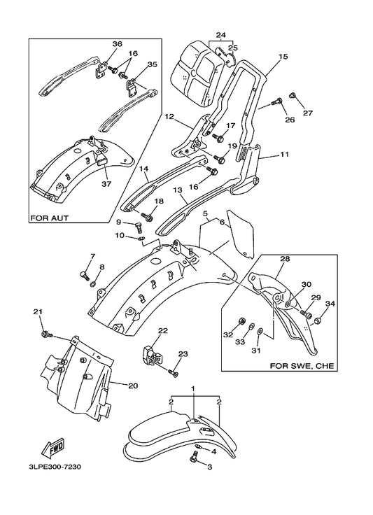 Yamaha 97027-08012 .Bolt — shown on the Fender parts diagram