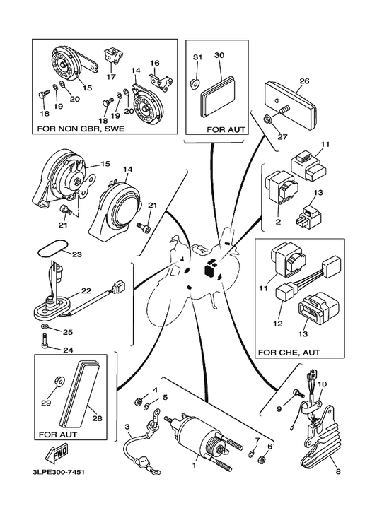 Yamaha 5A8-86110-50 Solenoid — shown on the Electrical 2 parts diagram