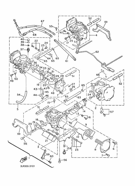 Yamaha 3G2-14231-19 . . Jet, Main — shown on the Carburetor parts diagram