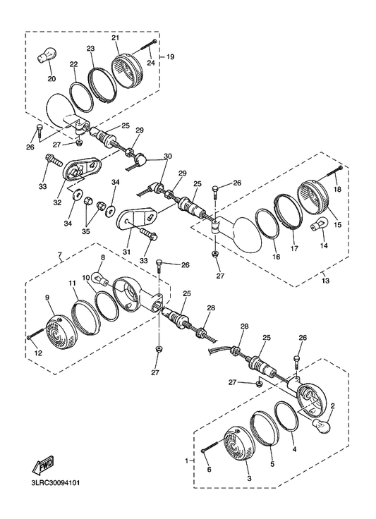 Yamaha 18G-83365-00 Cap — shown on the Flasher Light parts diagram