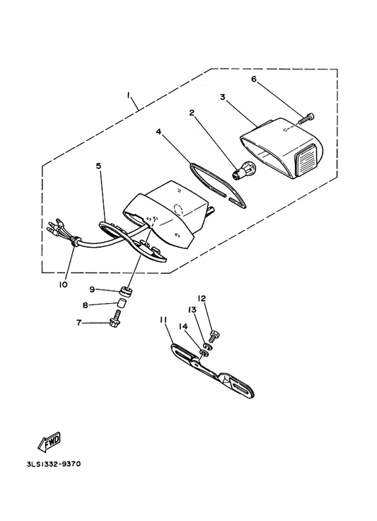 Yamaha 2UJ-84704-00 . Gasket, Taillight — shown on the Taillight parts diagram