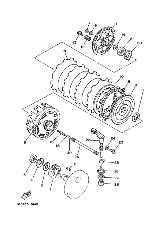 Yamaha 2UJ-16150-00 Primary Driven Gear Comp. — shown on the Clutch parts diagram