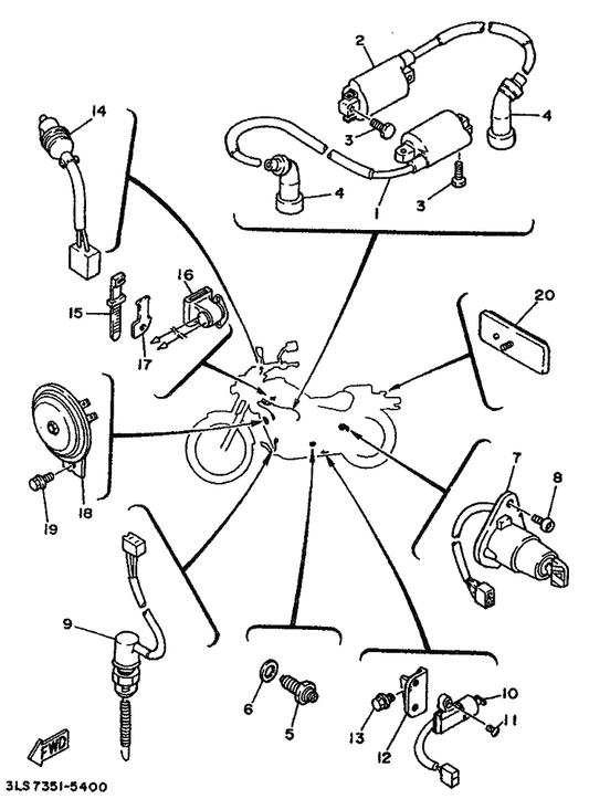 Yamaha 2UJ-82565-00 Panel, Switch — shown on the Electrical 2 parts diagram