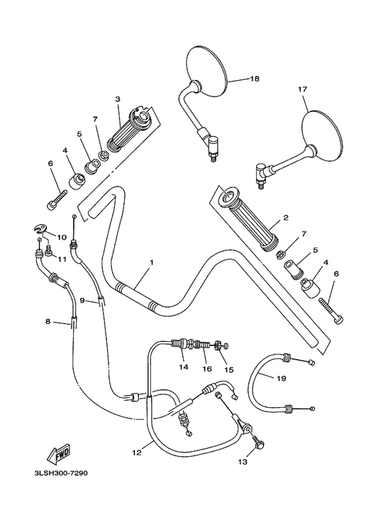 Yamaha 2UJ-26335-01 Cable, Clutch — shown on the Steering Handle & Cable parts diagram