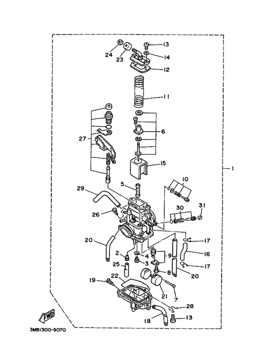 Yamaha 193-14142-22 . Jet, Pilot — shown on the Carburetor parts diagram
