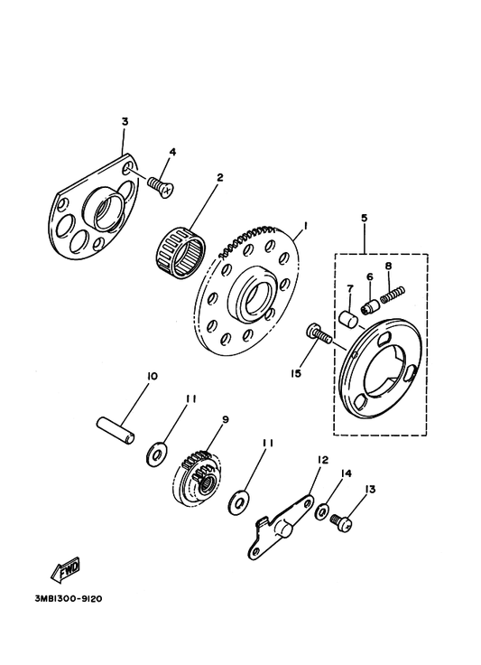 Yamaha 3AY-15583-00 . . Cap, Starter Clutch Spring — shown on the Starter Clutch parts diagram