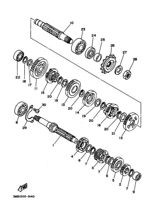 Yamaha 90215-20283 Washer, Lock — shown on the Transmission parts diagram