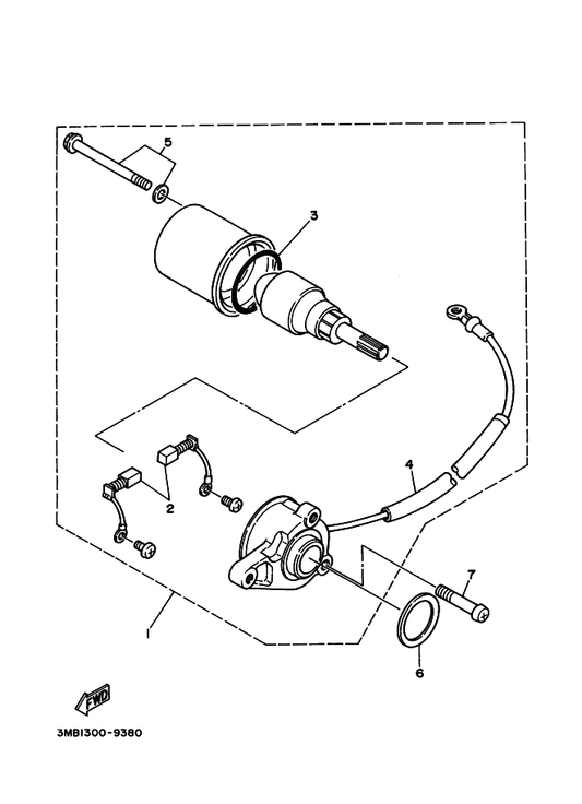 Yamaha 5AN-81800-00 Starting Motor Assy — shown on the Starting Motor parts diagram