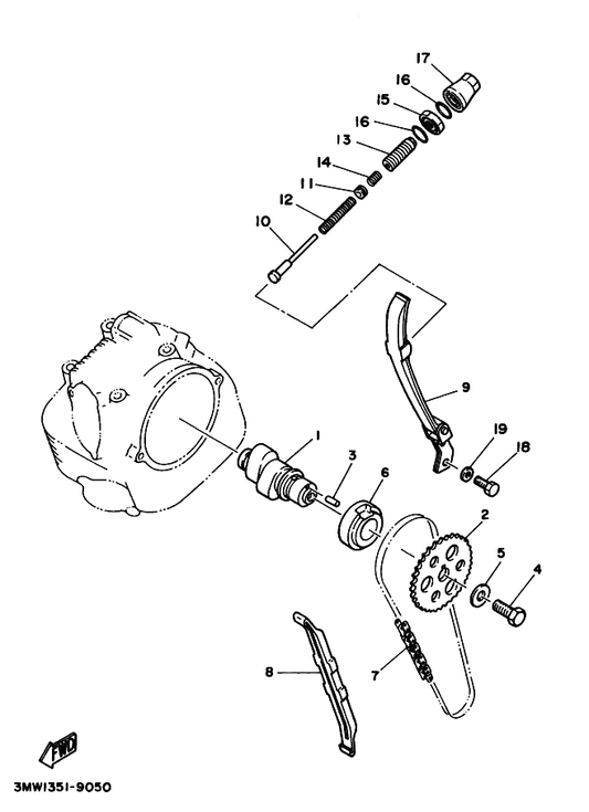 Yamaha 3Y1-12232-00 Damper — shown on the Camshaft & Chain parts diagram