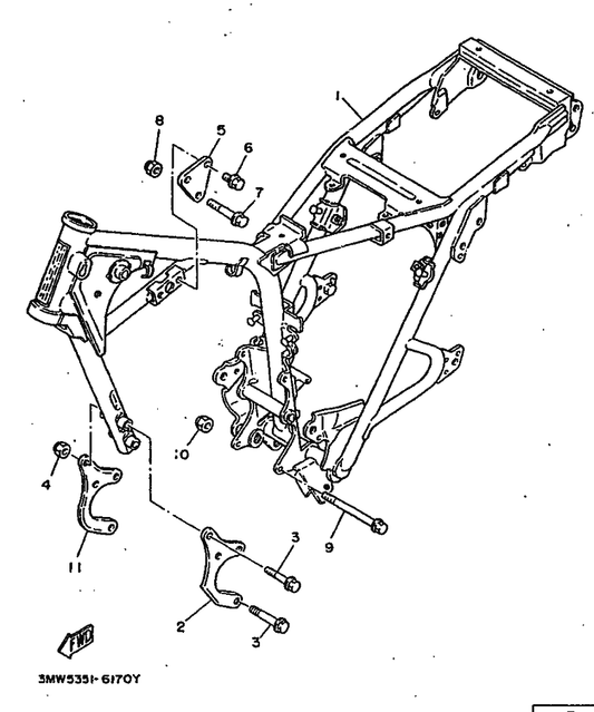 Yamaha 10F-21110-F2-33 Frame Comp. — shown on the Frame parts diagram