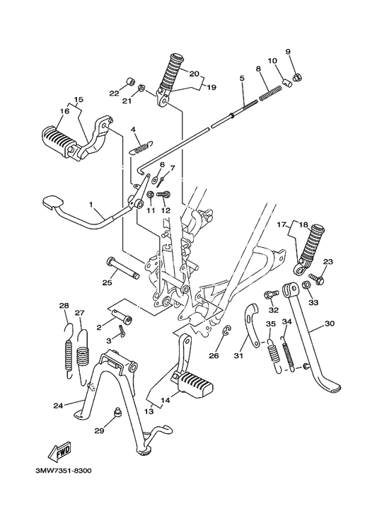 Yamaha 5H0-27413-00 . Cover, Footrest — shown on the Stand & Footrest parts diagram