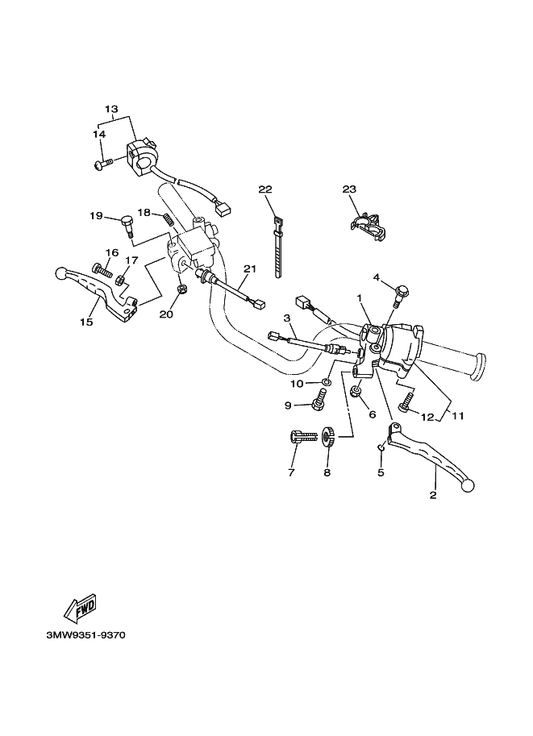 Yamaha 11U-82911-00 Holder, Lever 1 — shown on the Handle Switch & Lever parts diagram