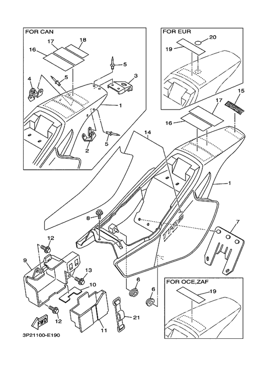 Yamaha 5HN-2177G-00 Box, Battery — shown on the Side Cover parts diagram
