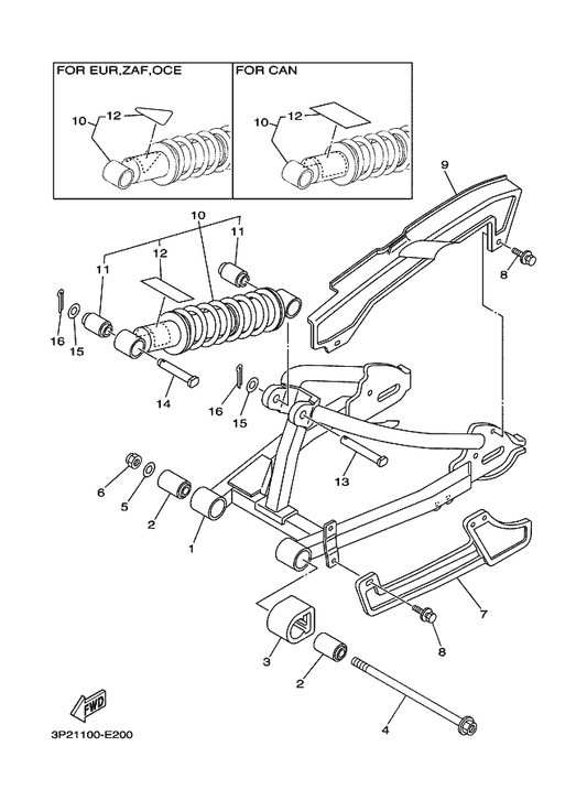 Yamaha 5HN-22151-00 Seal, Guard — shown on the Rear Arm & Suspension parts diagram