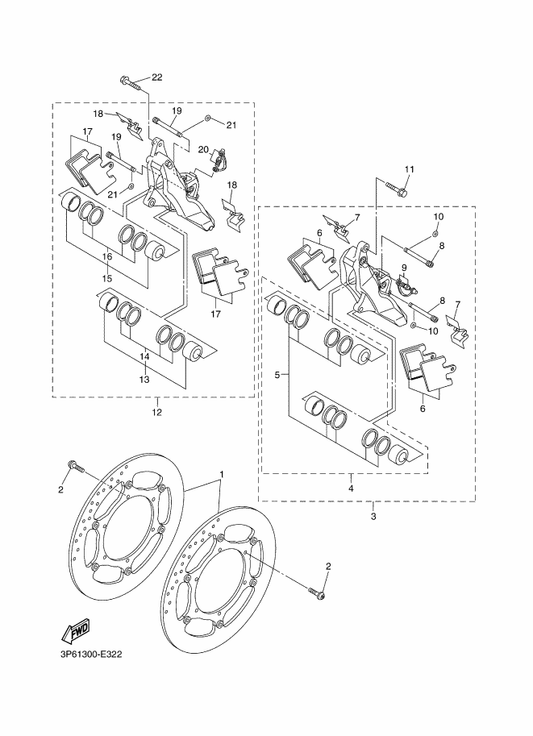 Yamaha 8CR-W0048-00 . Bleed Screw Kit — shown on the Front Brake Caliper parts diagram