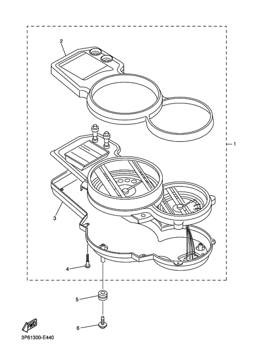 Yamaha 2D2-83500-60 Meter Assy (Km/H) — shown on the Meter parts diagram
