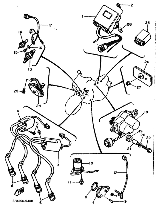 Yamaha 2KT-82370-00 Plug Cap Assy — shown on the Electrical 1 parts diagram