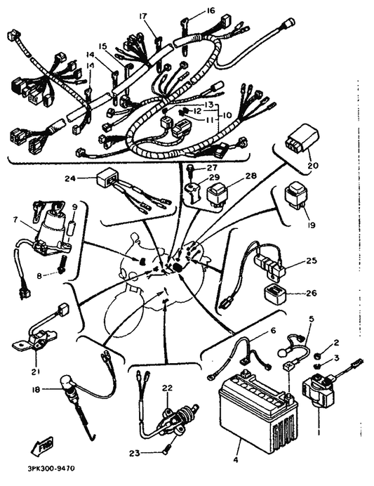 Yamaha 36Y-81940-00 Starter Relay Assy — shown on the Electrical 2 parts diagram