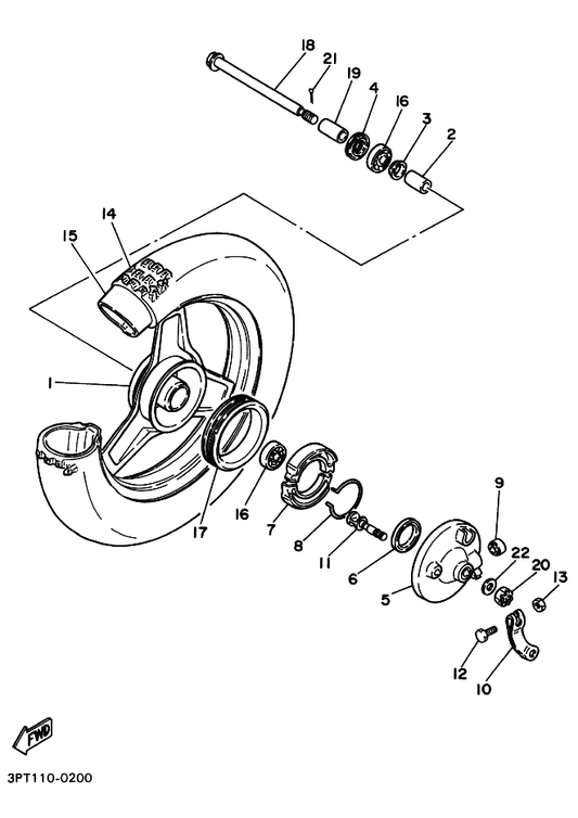 Yamaha 94125-10650 Tire — shown on the Front Wheel parts diagram