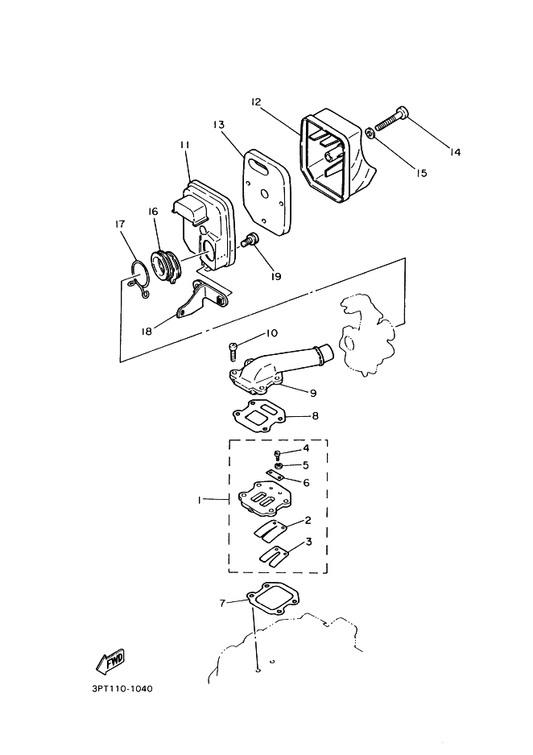 Yamaha 3HK-13621-00 Gasket, Valve Seat — shown on the Intake parts diagram