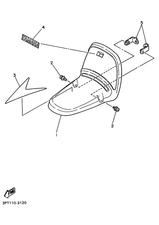 Yamaha 3PT-21511-00 Fender, Front J — shown on the Front Fender parts diagram