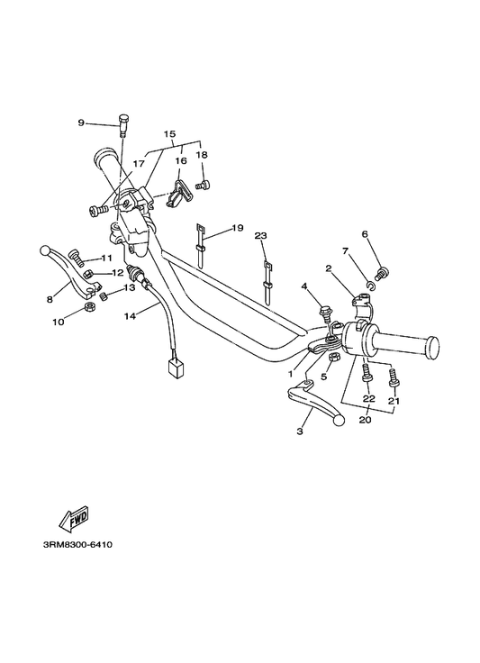 Yamaha 30X-83972-01 Switch, Handle 4 — shown on the Handle Switch & Lever parts diagram