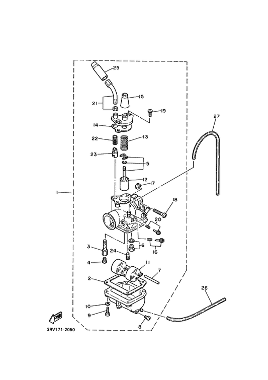 Yamaha 193-14142-15-A0 . Jet, Pilot — shown on the Carburetor parts diagram