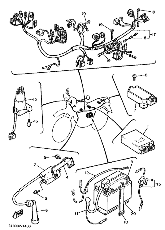 Yamaha 3K7-81980-00 . Diode Assy — shown on the Electrical 1 parts diagram