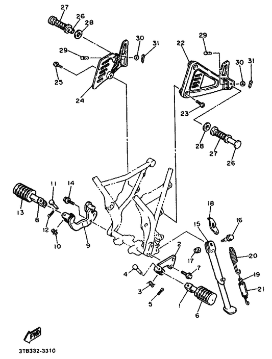 Yamaha 214-27413-00 Cover, Footrest — shown on the Stand & Footrest parts diagram