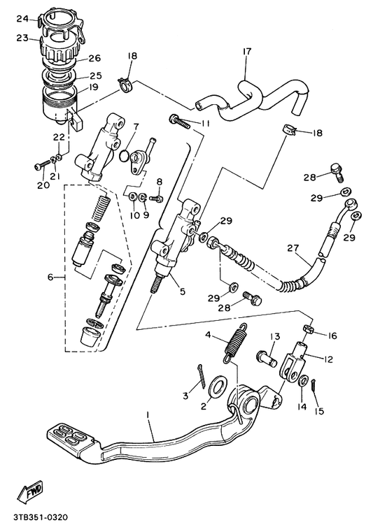 Yamaha 31A-W0042-50 . Cylinder Kit, Master — shown on the M. Cylinder For Disk Brake parts diagram