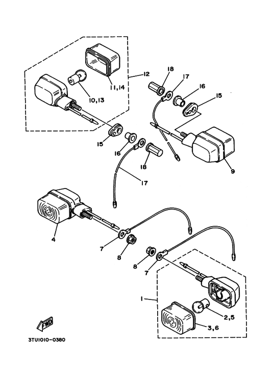 Yamaha 2TV-83312-00 . レンズ,フラツシヤ — shown on the フラツシヤライト parts diagram