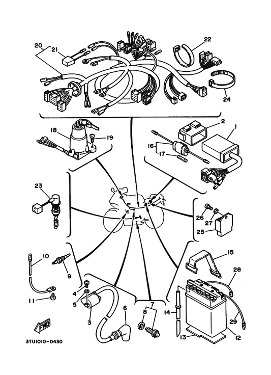 Yamaha 3RW-85546-00 Band — shown on the エレクトリカル 1 parts diagram