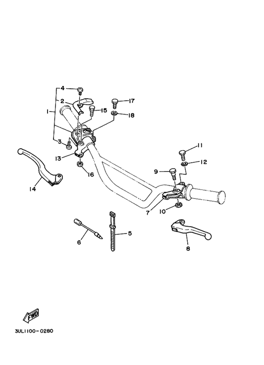 Yamaha 233-82921-31 Holder, Lever 2 — shown on the Handle Switch & Lever parts diagram
