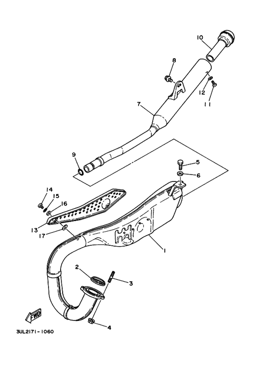 Yamaha 90116-06016 Bolt, Stud — shown on the Exhaust parts diagram