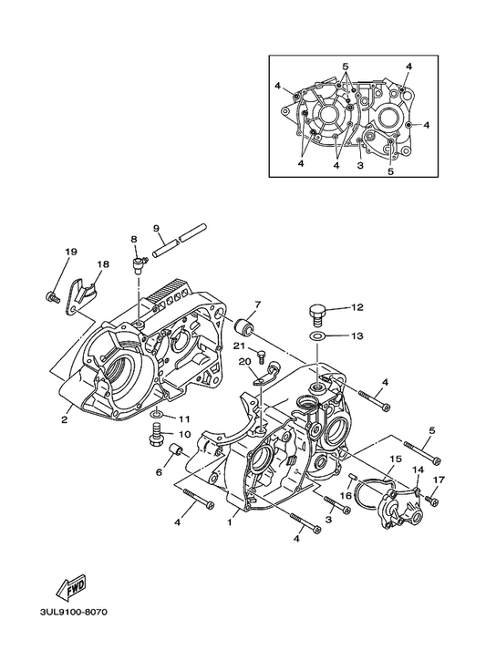 Yamaha 401-15449-00 Ring, Rubber — shown on the Crankcase parts diagram
