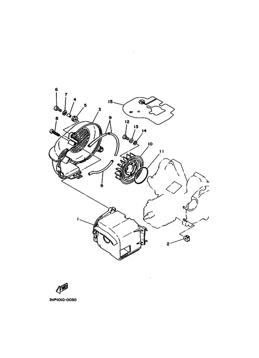 Yamaha 4FW-12658-00 Damper, Air Shroud 1 — shown on the Air Shroud & Fan parts diagram