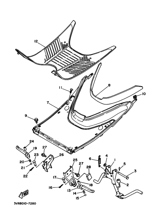 Yamaha 90506-32464 Spring — shown on the スタンド. フートレスト parts diagram