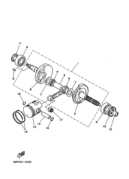 Yamaha 2GM-11681-01 . ピン,クランク 1 — shown on the クランクシヤフト. ピストン parts diagram