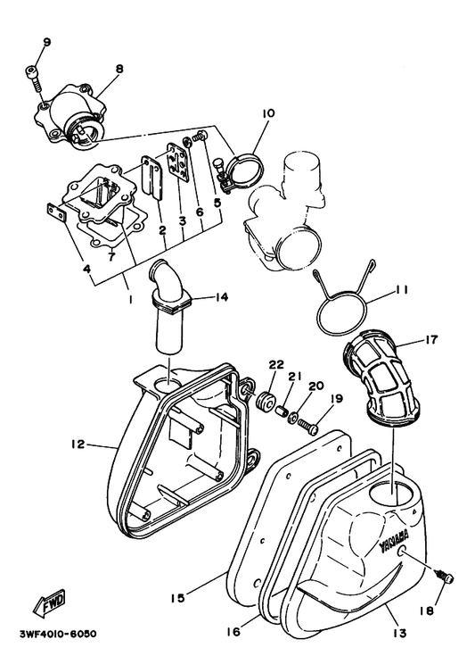 Yamaha 3KJ-13613-00 . リード,バルブ — shown on the インテーク parts diagram