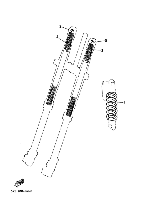 Yamaha 5XE-23141-80 Spring (K=4.7N/Mm) — shown on the Alternate For Chassis parts diagram
