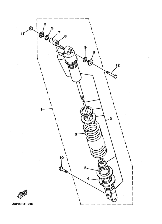 Yamaha 23X-22211-00 . カバー — shown on the リヤサスペンシヨン parts diagram