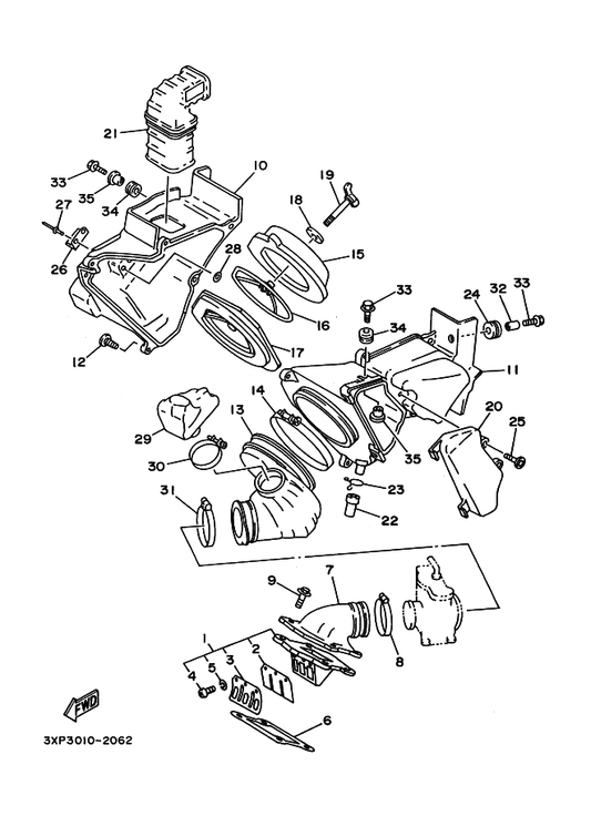 Yamaha 90480-08216 グロメツト — shown on the インテーク parts diagram